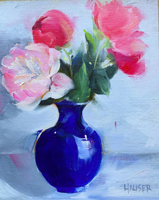 Peonies in Blue
