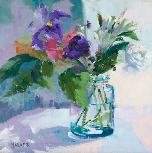 Spring Flowers in Glass
